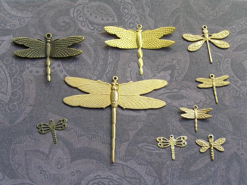 Brass Dragonfly Pendants