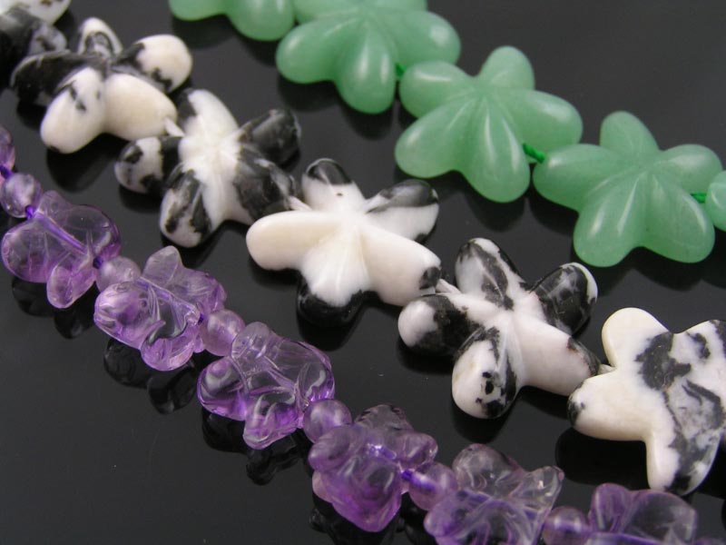 Amethyst, Jasper and Aventurine Star Beads