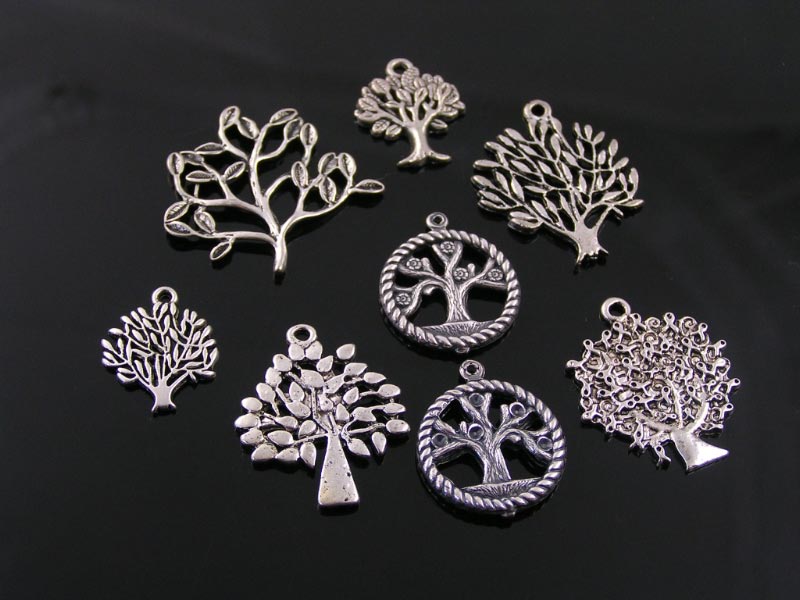 Silver Tone Tree Pendants