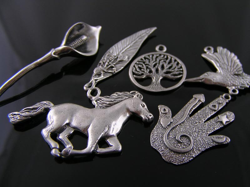 Hand-cast pewter pendants