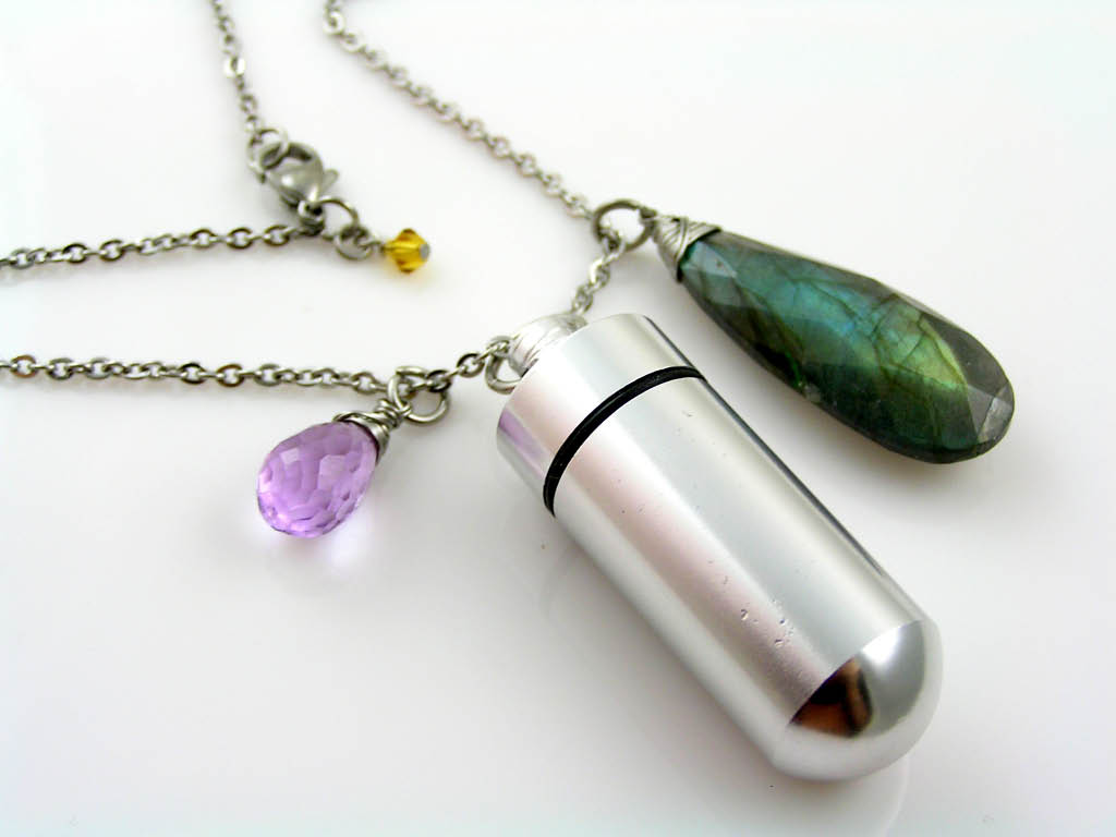 Large Urn and Gemstone Necklace