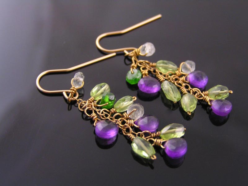 Gold Filled Earrings with Gemstones