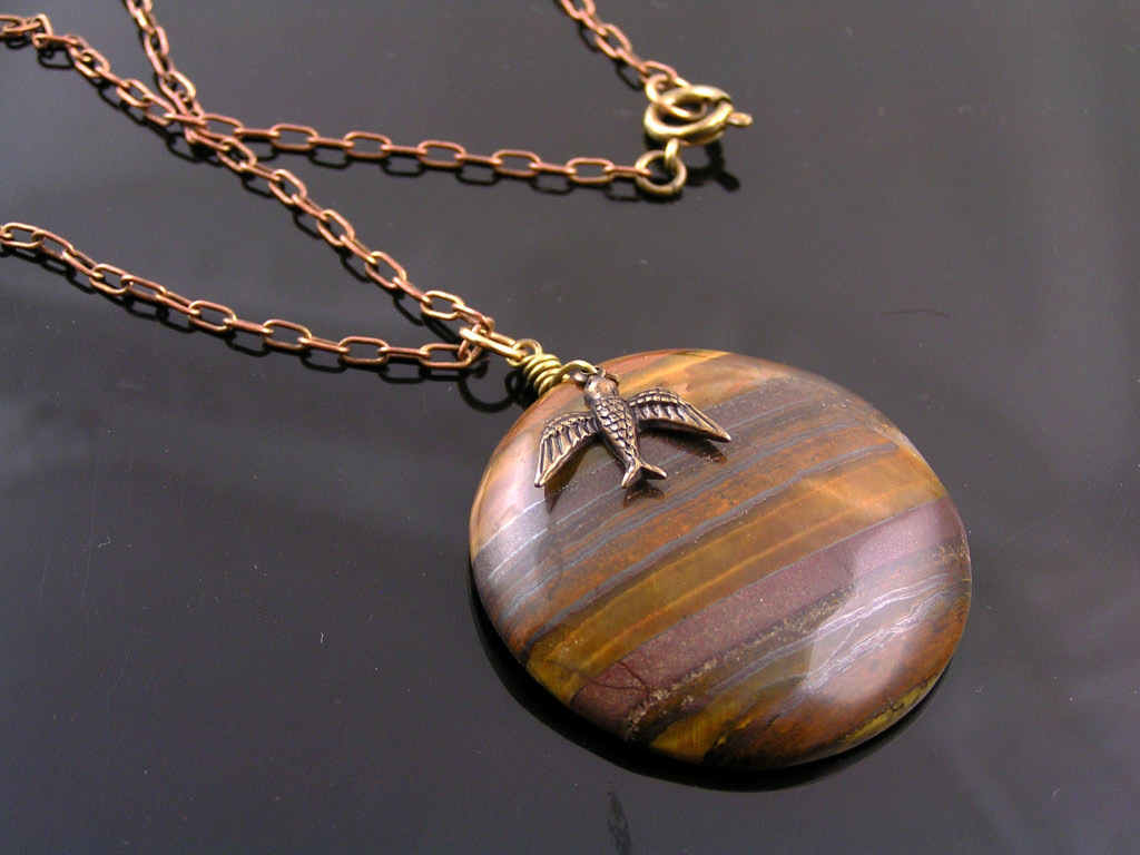 Iron Stone Necklace, Tiger Iron Necklace