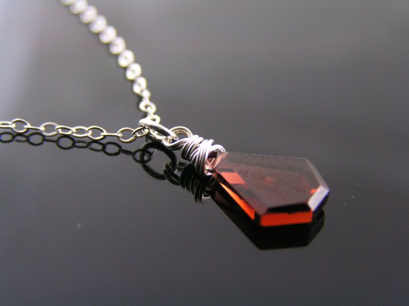Garnet and Sterling Silver Necklace