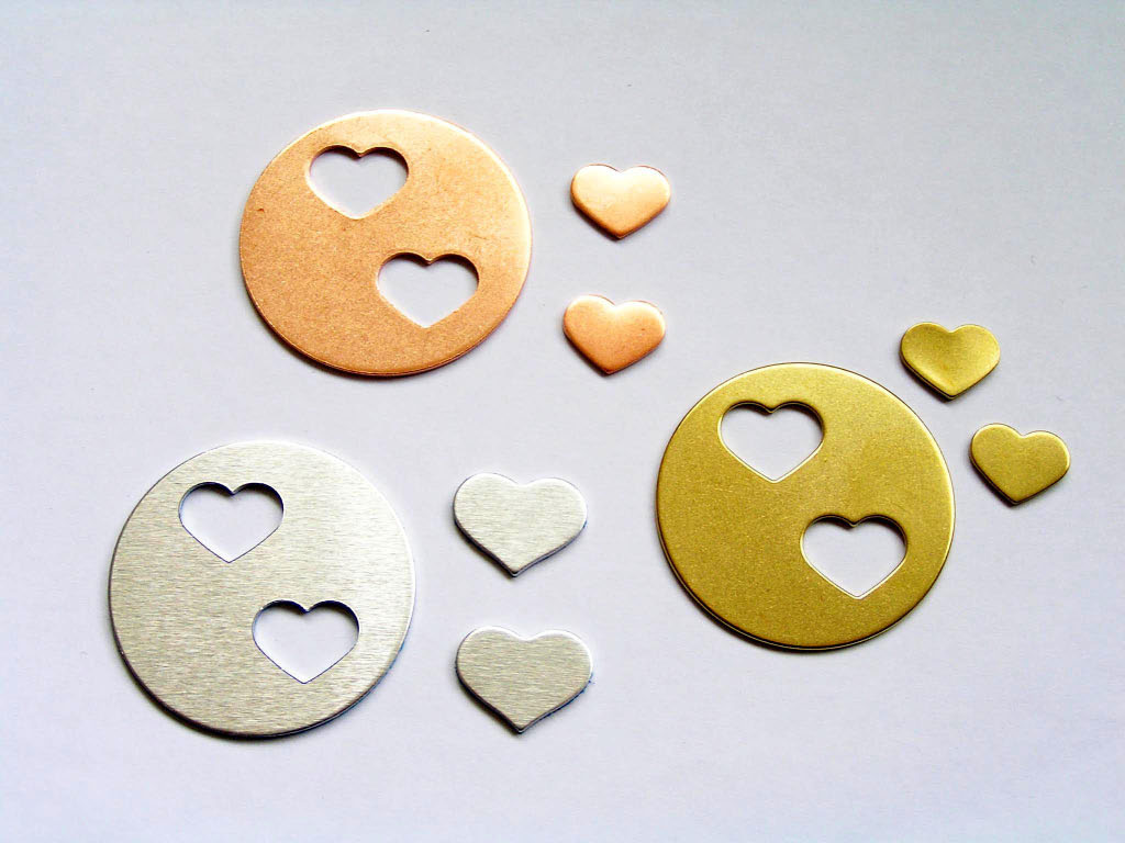 Matching Pendants in Copper, Brass and Aluminium/Stainless Steel