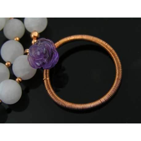 Wire Wrapped Rose Quartz and Amethyst Necklace
