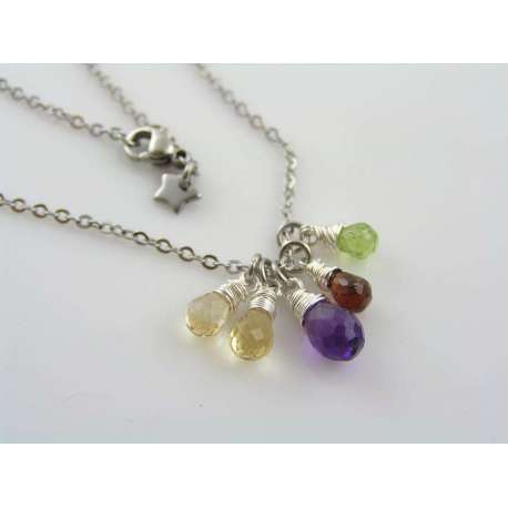 Gemstone Cluster Necklace