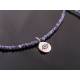 Evil Eye Protection Necklace, Sterling Silver with Sodalite and Ruby 