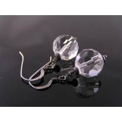 Rock Quartz Sterling Silver Earrings, April Birthstones