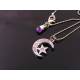 Crescent Moon and Star Crystal Necklace, 