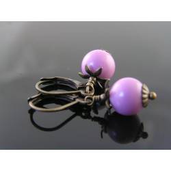 Cute Earrings with Phosphosiderite, Rare Gemstone