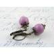 Cute Earrings with Phosphosiderite, Rare Gemstone