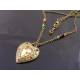 Ornate Crystal Set Heart Necklace, Festive Christmas Necklace