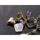 Moonstone, Amethyst and Beer Quartz Dollar Charm Necklace