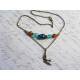 Bird Charm Necklace with Czech Glass Beads