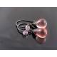 Pink Czech Glass Teardrop Earrings