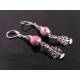 Pink and Purple Christmas Tree Earrings