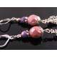 Pink and Purple Christmas Tree Earrings