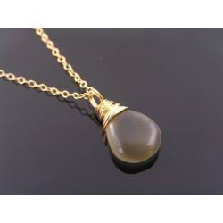 Grey Moonstone 14K Gold Filled Necklace,