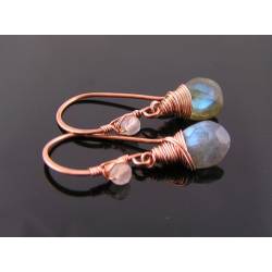 Labradorite Copper Earrings