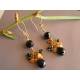 Spinel, Onyx and Mandarin Garnet Earrings