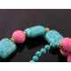 Chunky Turquoise, Rhodonite and Vermeil Necklace