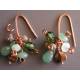 Green Gemstones and Copper Earrings