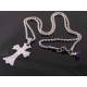 Cross Necklace with Amethyst Charm, Birthstone Necklace