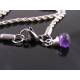 Cross Necklace with Amethyst Charm, Birthstone Necklace