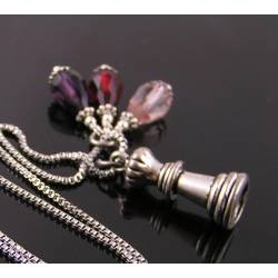 Queen Charm and Crystal Drop Necklace