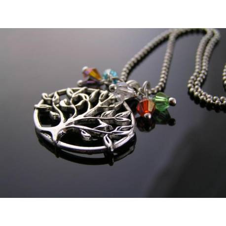 Tree of Life Necklace with Crystals