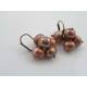 Copper Pearl Pom Pom Earrings