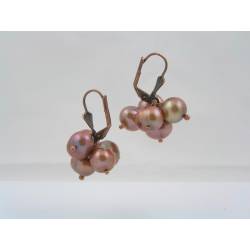 Copper Pearl Pom Pom Earrings