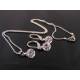 Cubic Zirconia Solitaire Necklace and Earrings Set