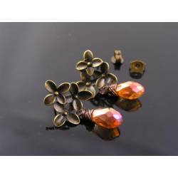 Bright Crystal Flower Earrings