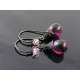 Smooth Glowing Amethyst Czech Glass Teardrop Earrings