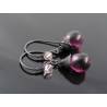 Smooth Amethyst Czech Glass Teardrop Earrings