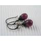 Smooth Glowing Amethyst Czech Glass Teardrop Earrings