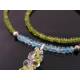 Sea Glass - Gemstone Necklace with Blue Topaz, Vesuvianite, Tanzanite