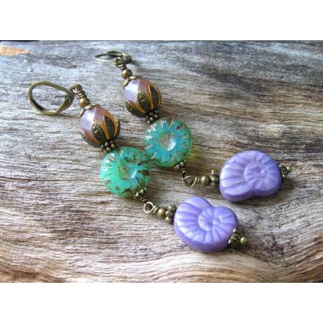 Earrings with Fabulous Czech Glass Beads