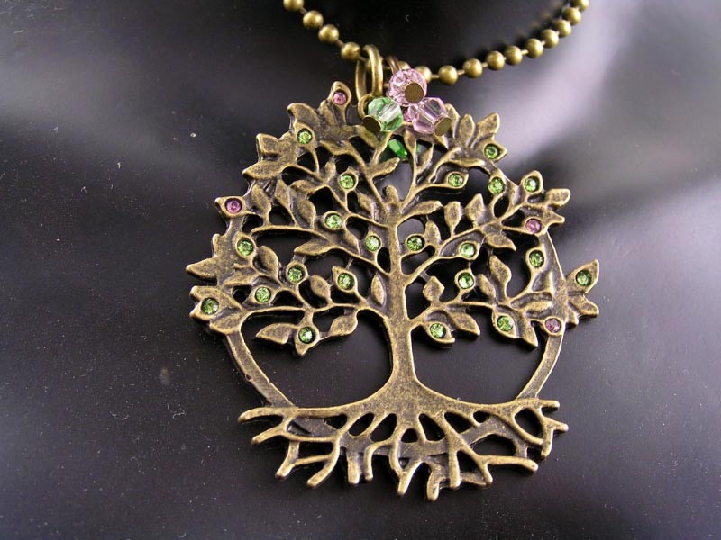 Crystal tree of life necklace deals