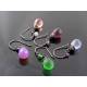 Matte Purple Czech Glass Teardrop Earrings