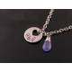 Super Cute Initial Necklace with Genuine Tanzanite