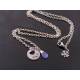 Super Cute Initial Necklace with Genuine Tanzanite