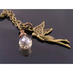 Angel Necklace with Crystal Drop