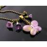Lavender Butterfly and Flower Necklace