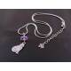 Necklace with Cat Pendant and Amethyst Nugget