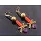 Bright Czech Glass Bow Earrings