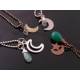 Crescent Moon Necklace with Green Onyx
