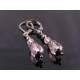Pink Crystal and Gunmetal Earrings